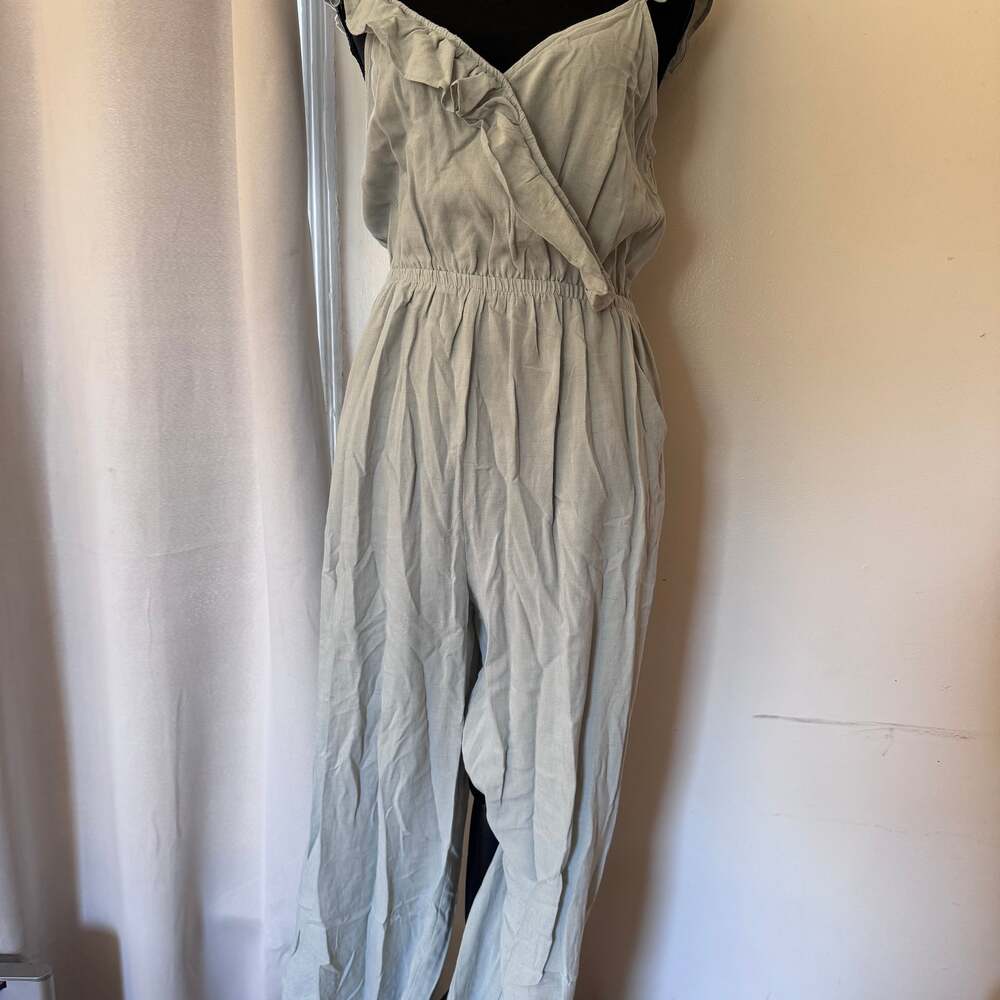 Susina Nordstrom Ruffle Light Blue Chambray Jumpsuit
